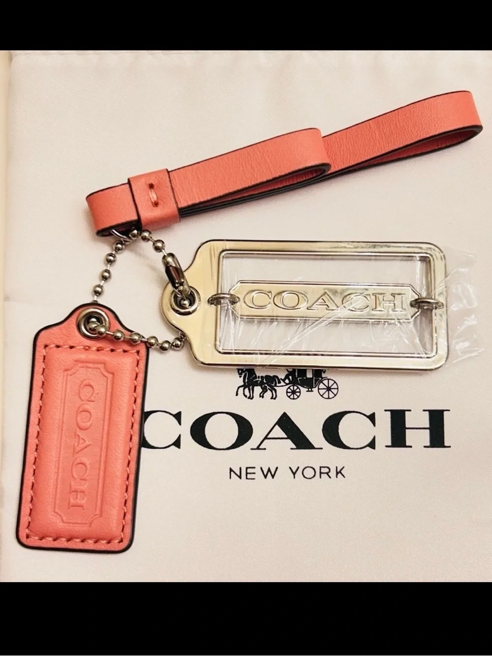 Coach Signature Tag Keychain/ Bag Charm/ Zipper Pull
